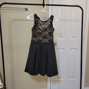 Sabora black lace fit and flare short dress size M
